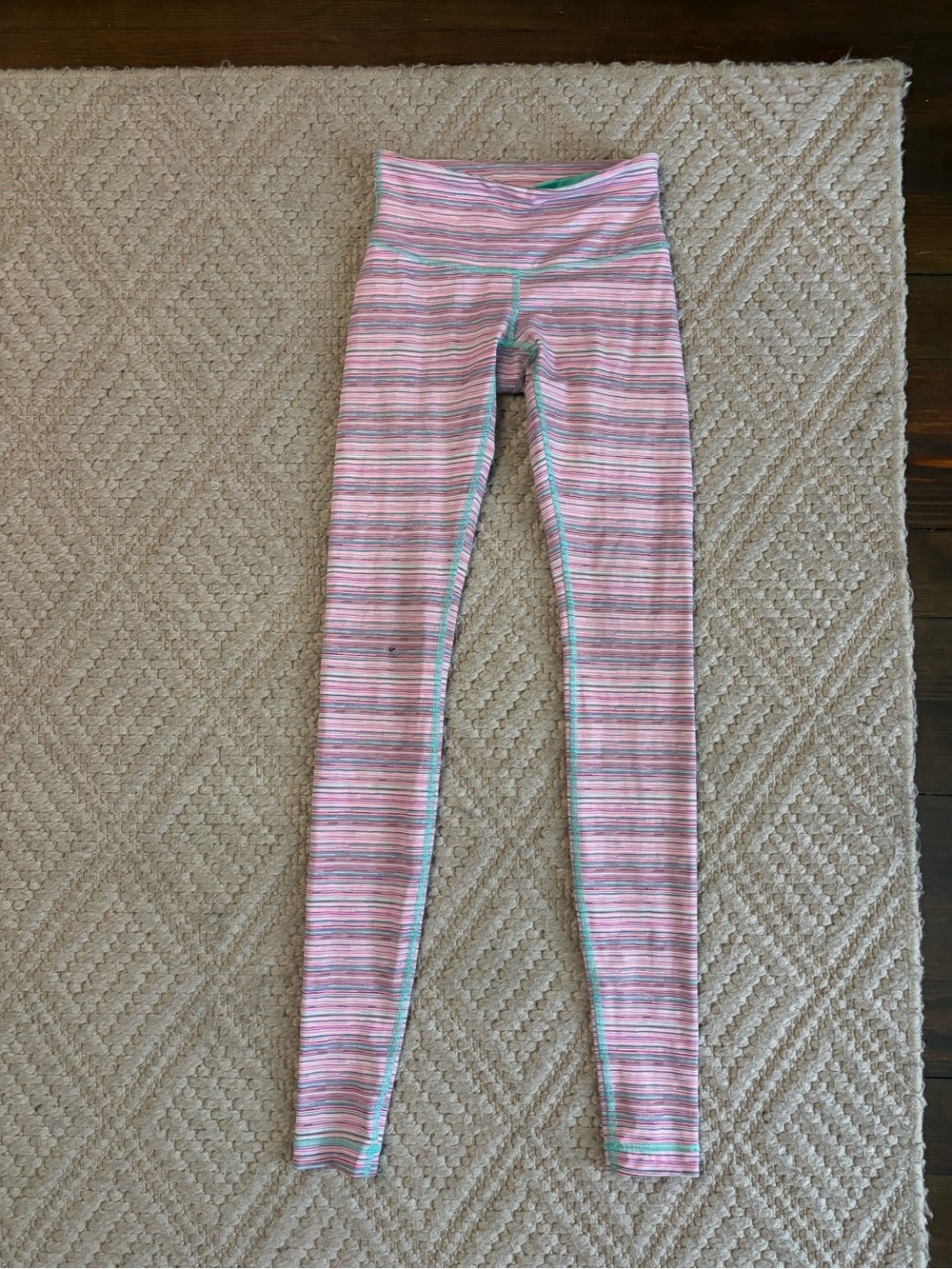 lululemon athletica Pink Multi-Striped Leggings